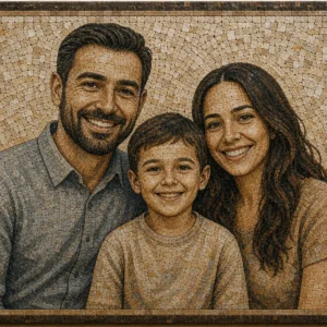 Kişiye Özel Aile Mozaik Tablo – 100x80 cm